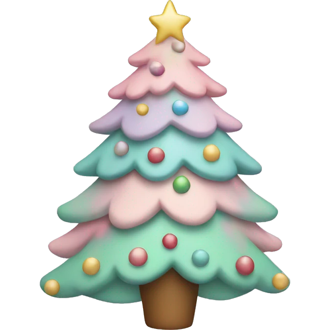 Pastel Christmas tree emoji