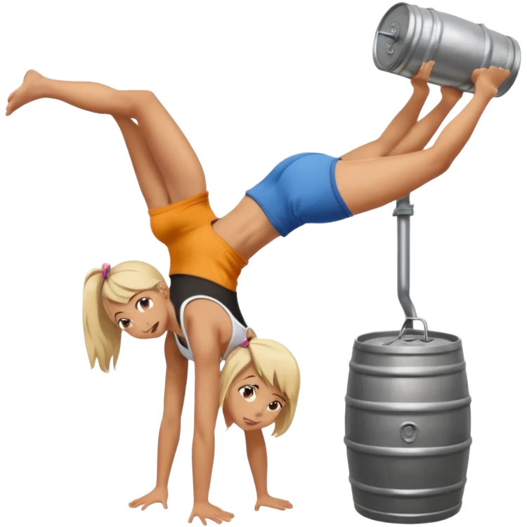 Girl doing keg stand emoji