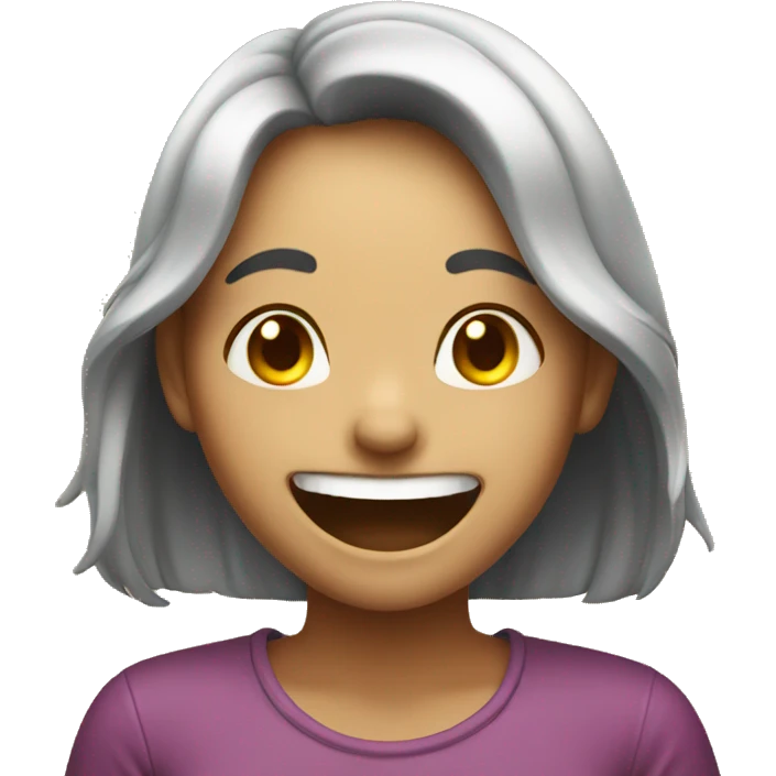 A girl laughing hard emoji