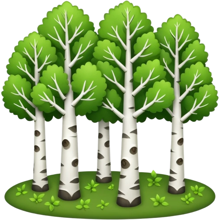 birch forest, small cute trees with a lot of leaves emoji
