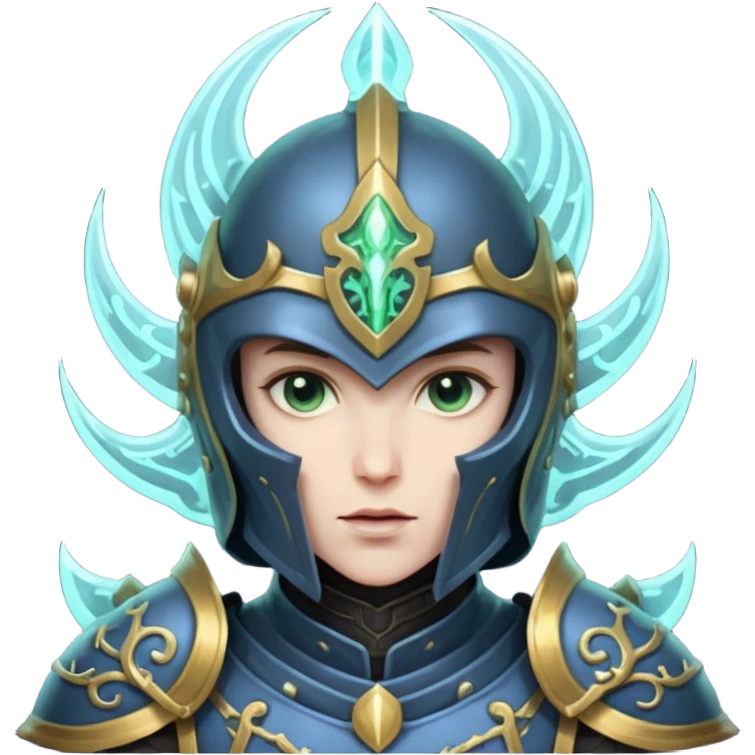 mystic knight with full face helmet and has he has eldricth powers emoji