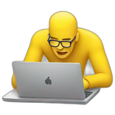 yellow designer-doing-wireframes-on-a-laptop emoji