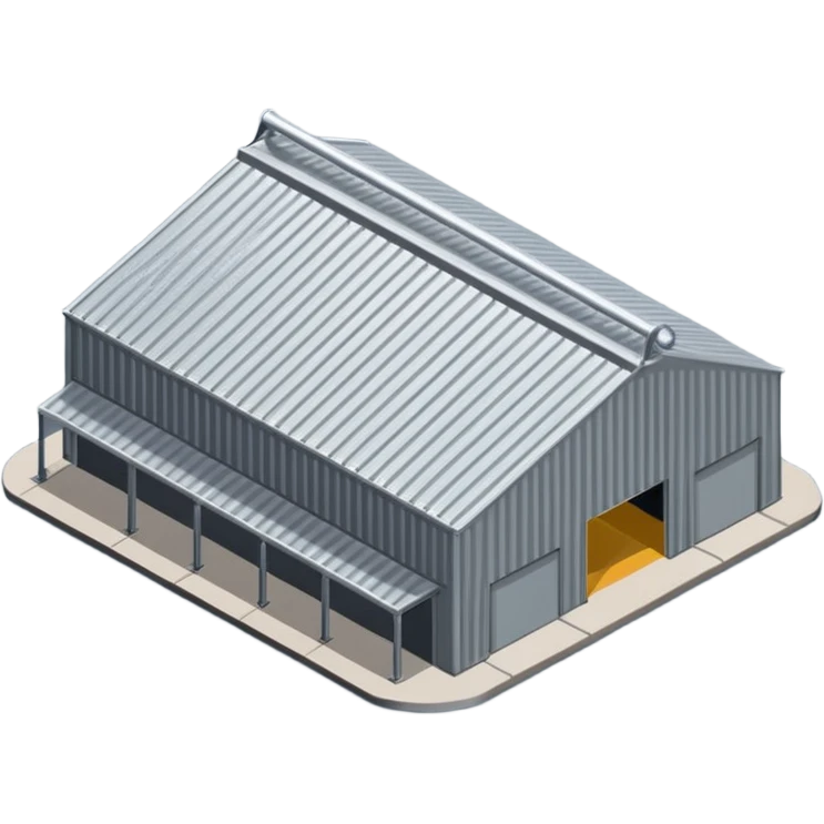 military steel hangar isometry view emoji