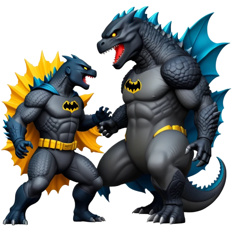 Godzilla fighting Batman  emoji