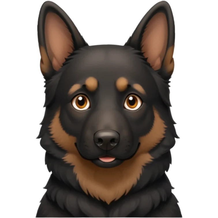 mostly black german shepherd wanting belly rub emoji
