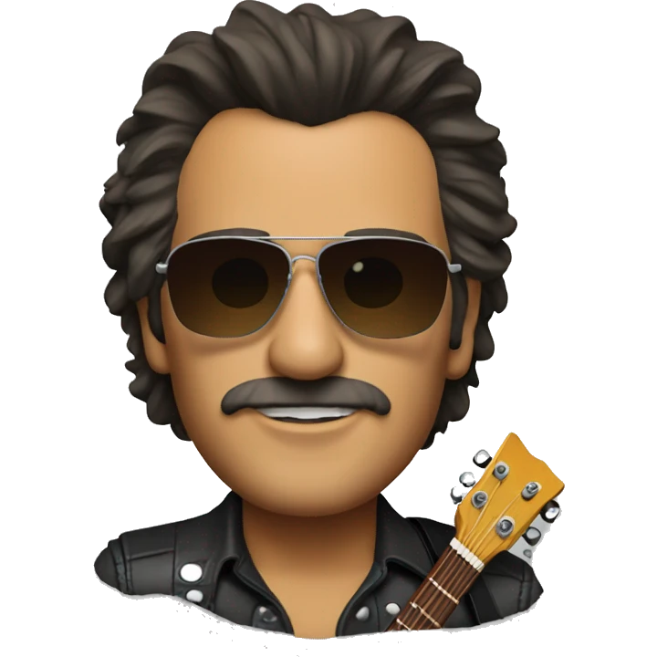 Springsteen with guitar and sunglasses emoji