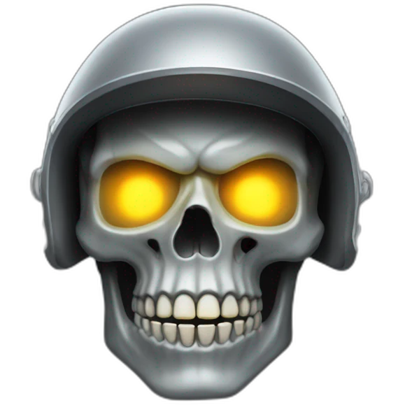 grey skull with glowing visor emoji