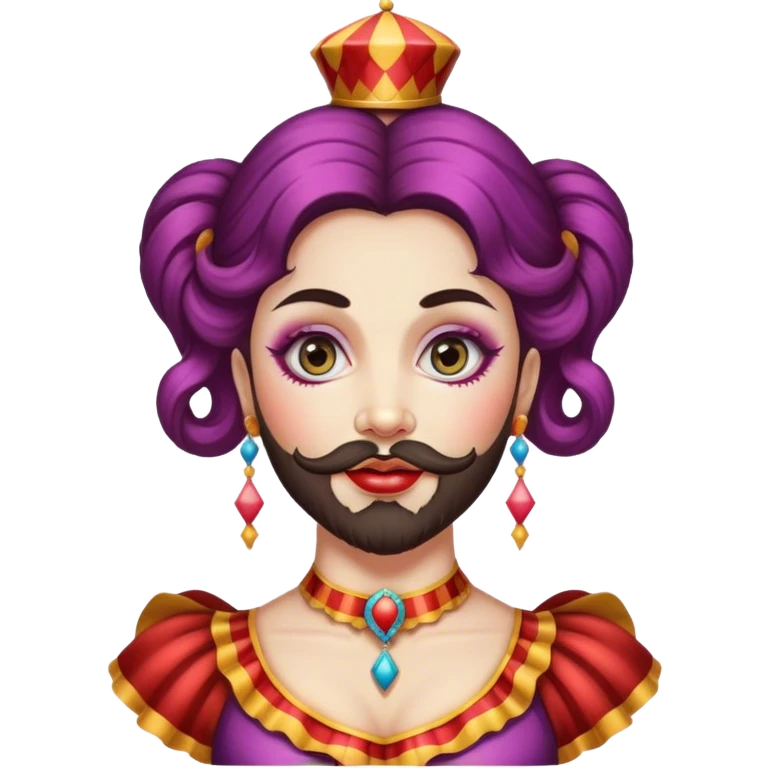 Vintage circus bearded lady emoji