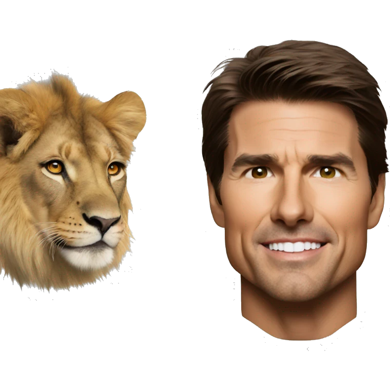Tom Cruise avec un lion emoji