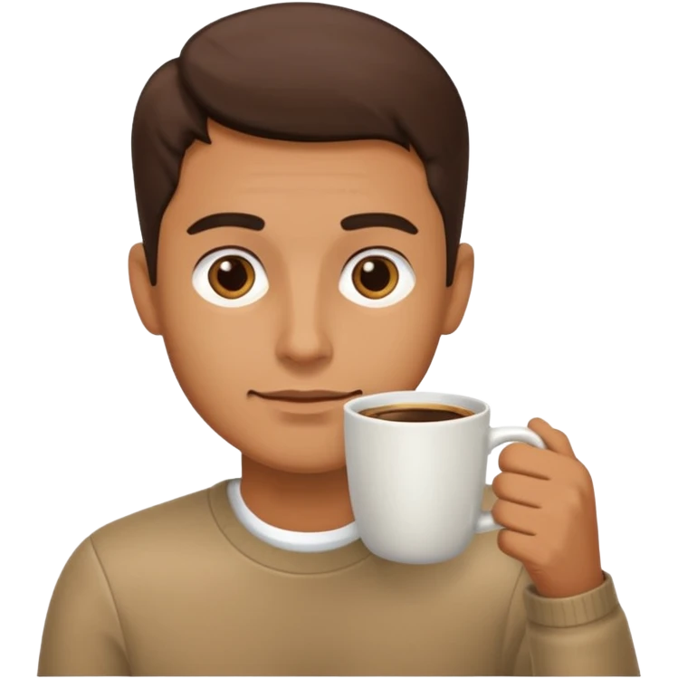 Calm man drinking coffee emoji