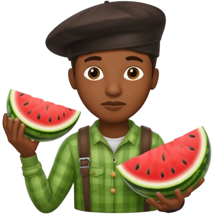 black guy thief holding watermelon  emoji