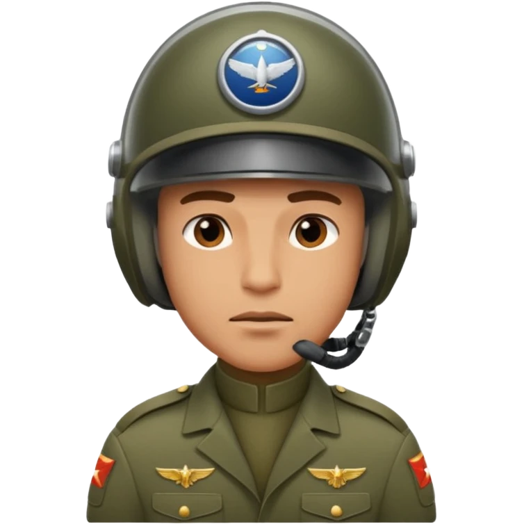 a brutal male military pilot in an aviation helmet and a modern uniform. maximum quality emoji