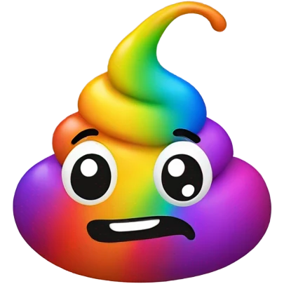 Rainbow poop emoji