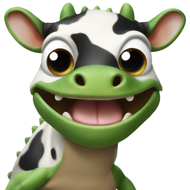 lizard with cow looking face overlay emoji