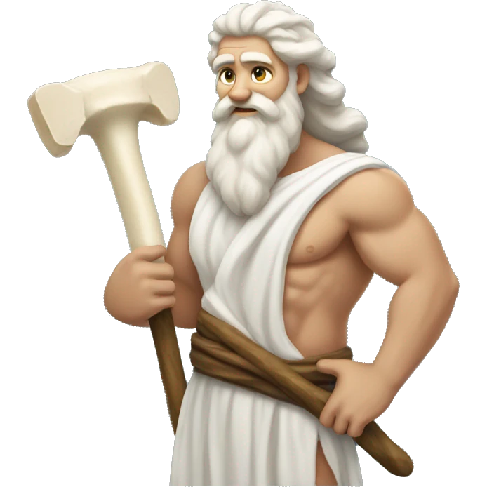 Zeus holding a big femur bone emoji