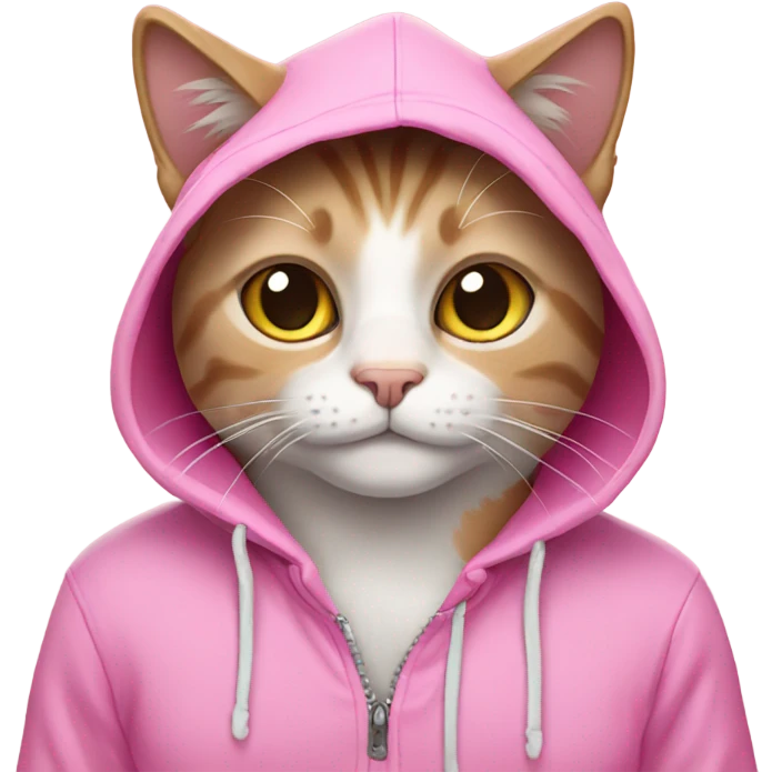 Cat in pink hoodie emoji