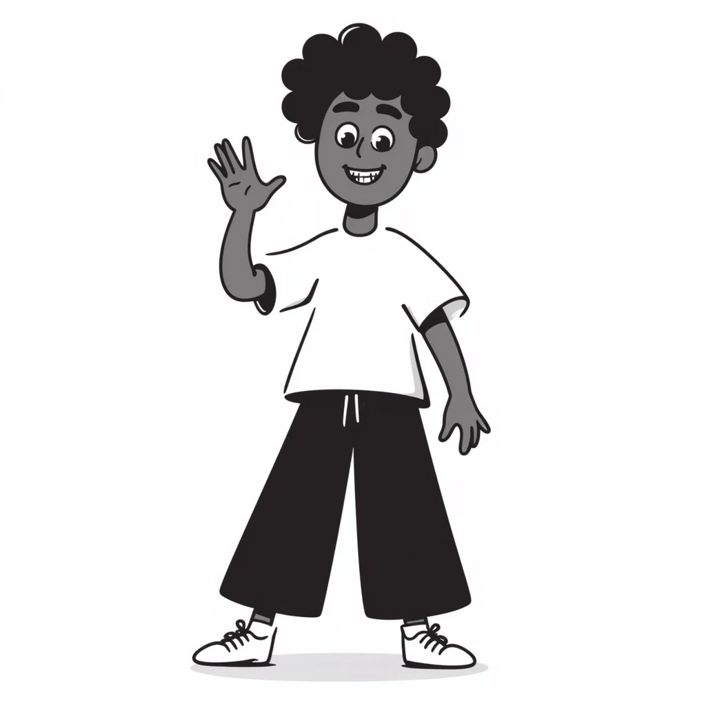 Black man with grills, waving hi emoji