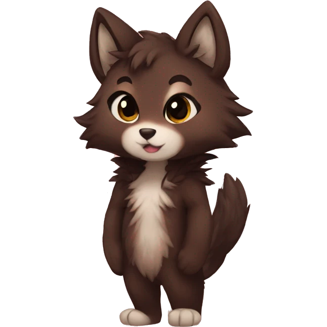 Anthro Shy Cute Chibi Dark Brown Furry Animal Anthro Sona emoji