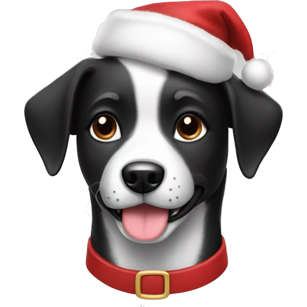 Christmas black and white dog emoji