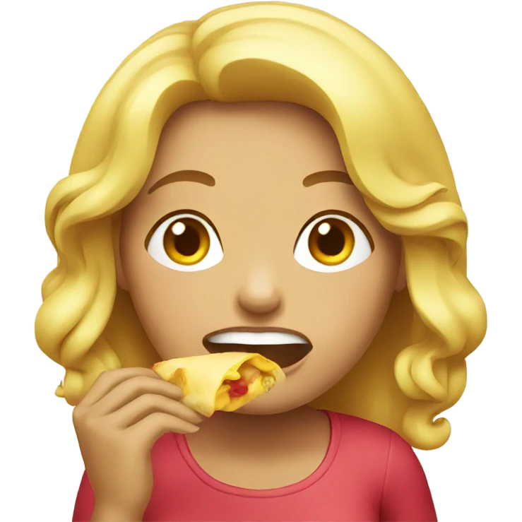 Female eating  emoji