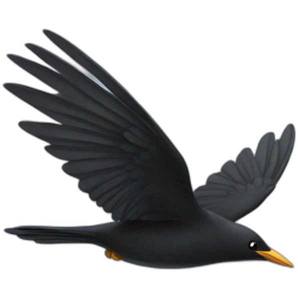 flying to sky blackbird emoji