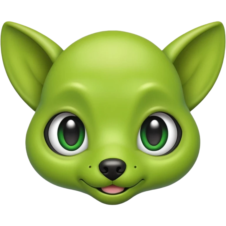 green alien dog face emoji