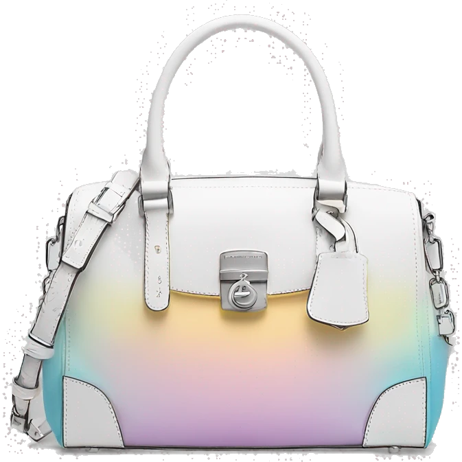 Realistic pastel to white ombre michael kors satchel purse. emoji
