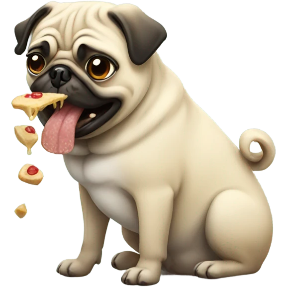 Pug eating emoji