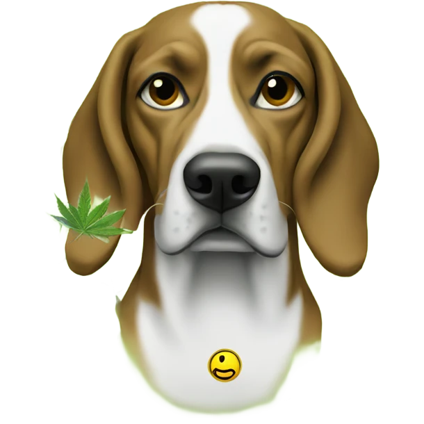Snoop dog with weed symbols around him emoji