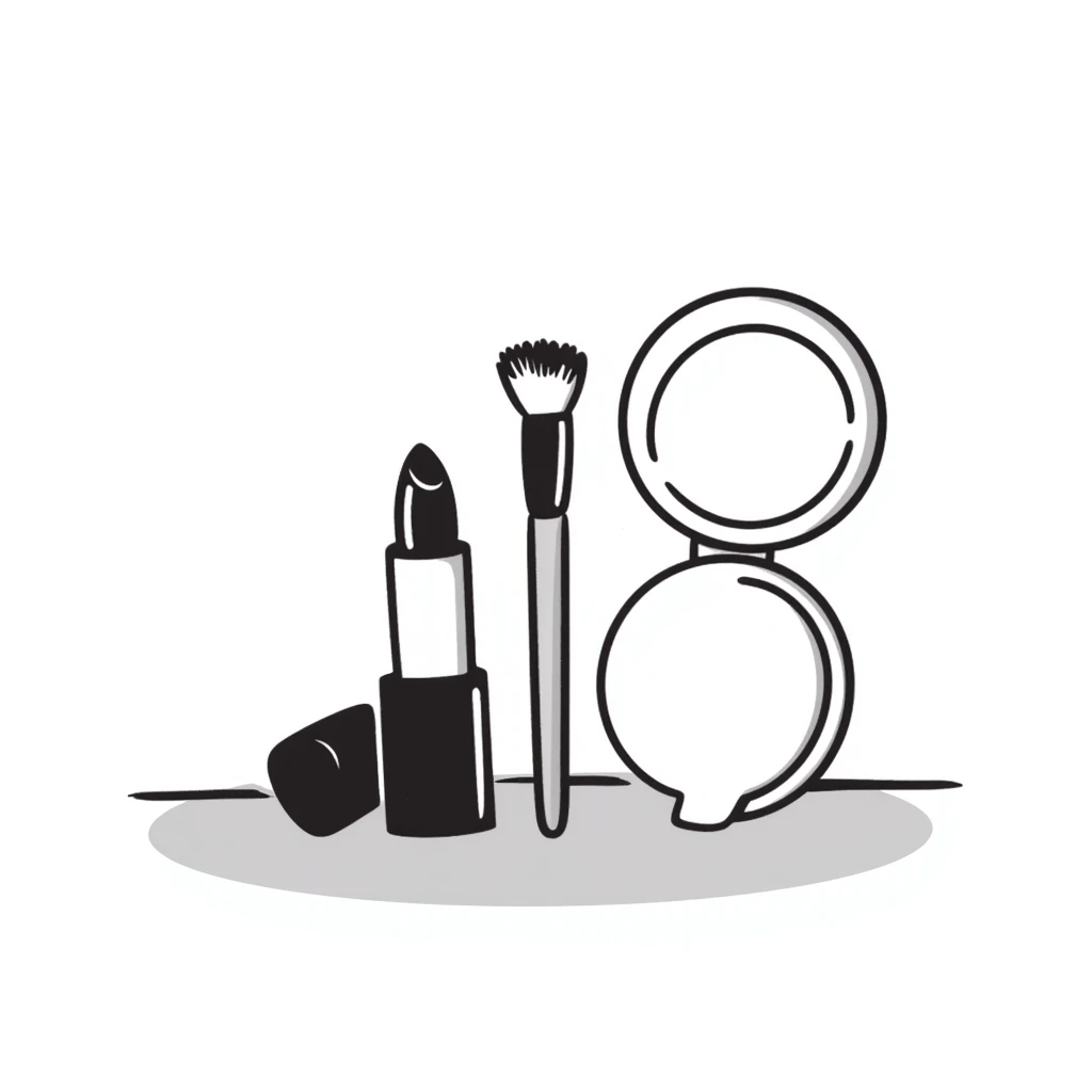 Makeup tools and products standing emoji