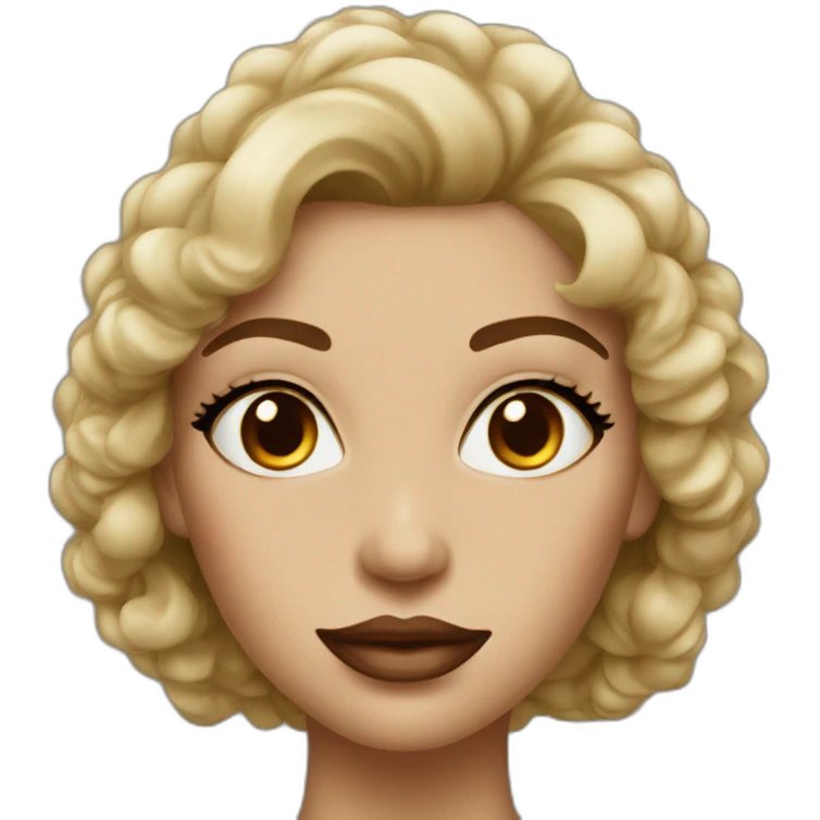 Woman with voluminous and natural lips. Very pretty emoji