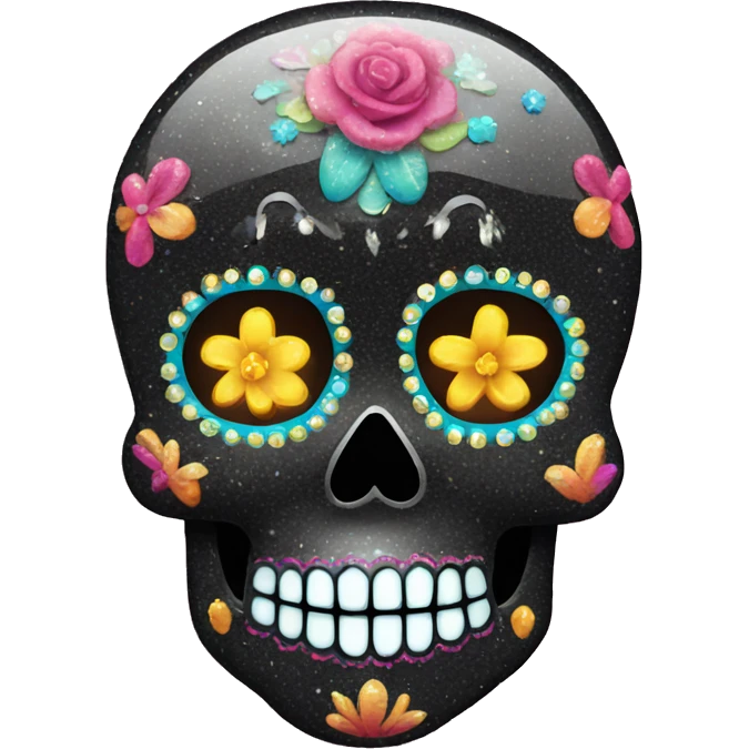 Sparkly sugar skull emoji