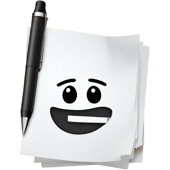 Paper with pen emoji