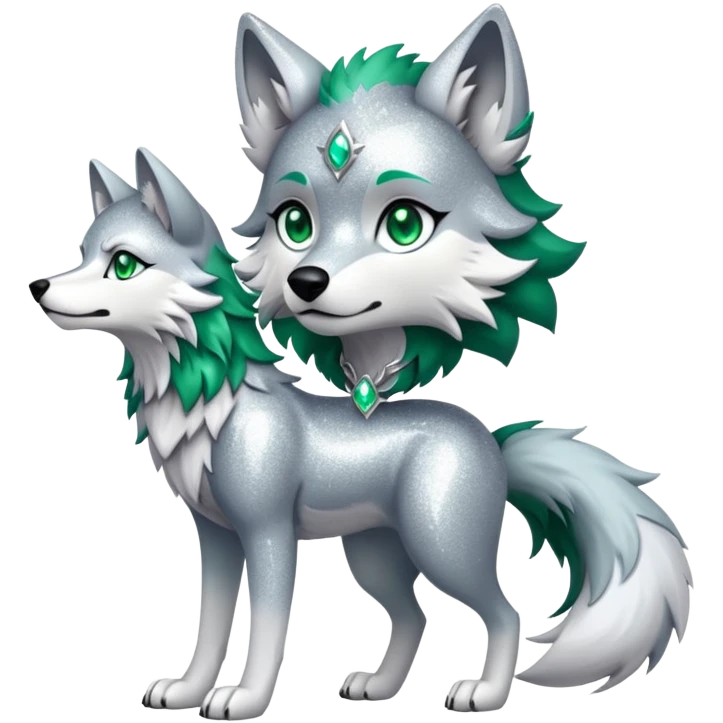 Falvie-Fionbri-creature-sparkle-wolf, full body emoji