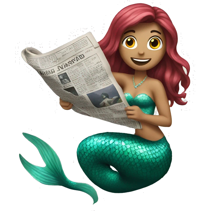 a mermaid with a newspaper emoji