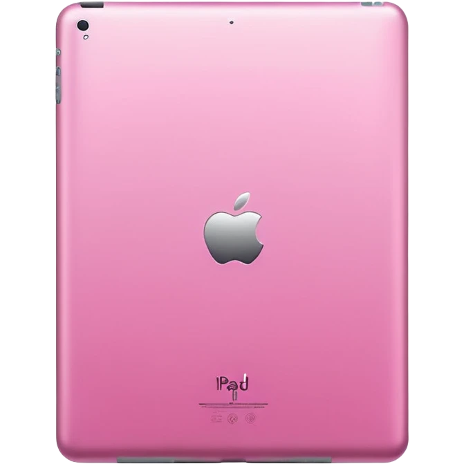  pink iPad (Apple tablet) with sleek metallic finish, minimal and modern design, soft reflections, isolated on transparent background, realistic style" emoji