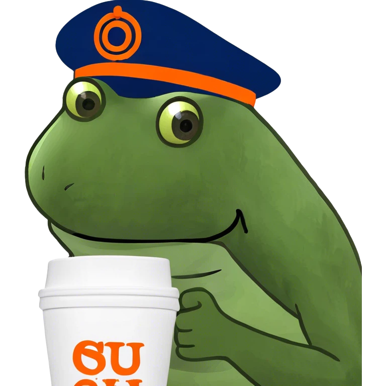 orange hat that says OSU and coffee emoji