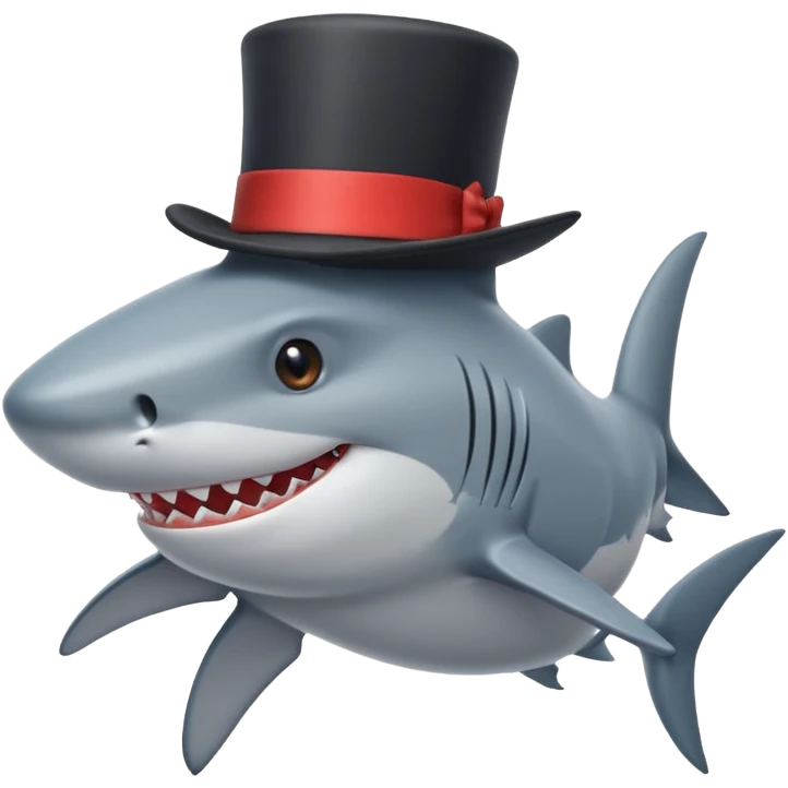Shark with a top hat emoji
