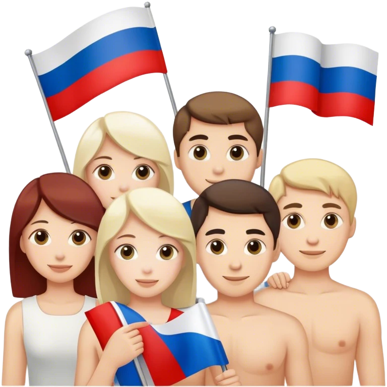 русские люди с флагом emoji