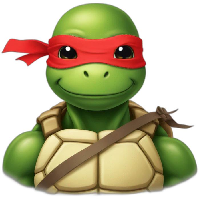 ninja turtle with red ruban emoji