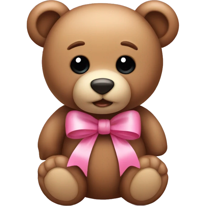teddy bear with pink bow emoji