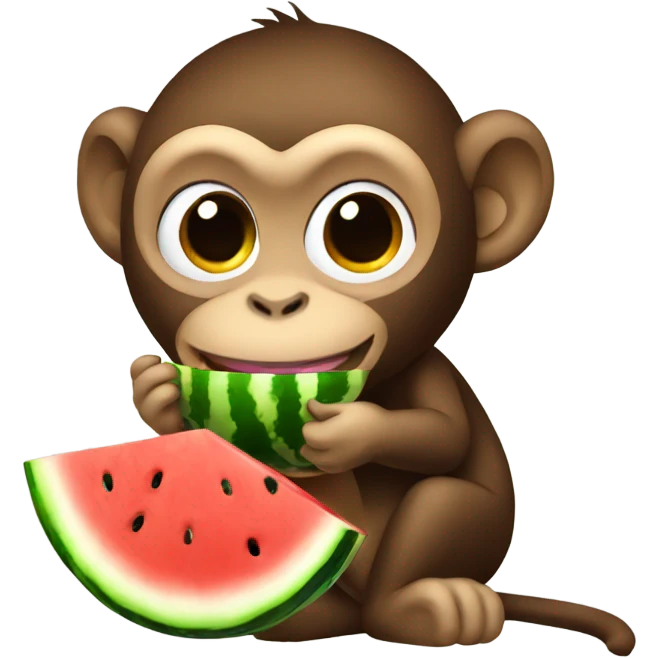 Monkey eating watermelon  emoji