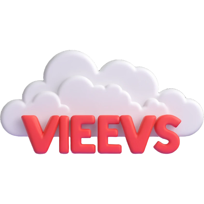 A cloud formation shaped like the word "VIEWS" with a YouTube play button symbol integrated into the design, representing views on YouTube. emoji
