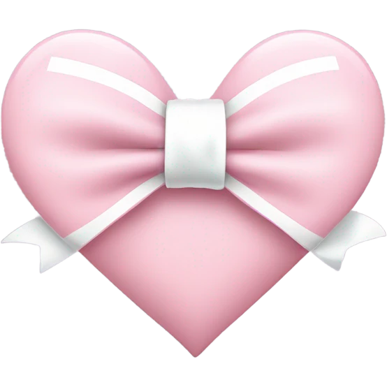 Pastel pink heart with white bow emoji