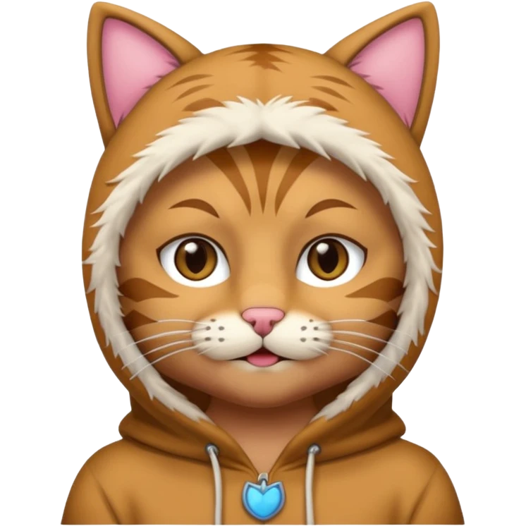 A man wearing cat clothes  and showing his paws emoji