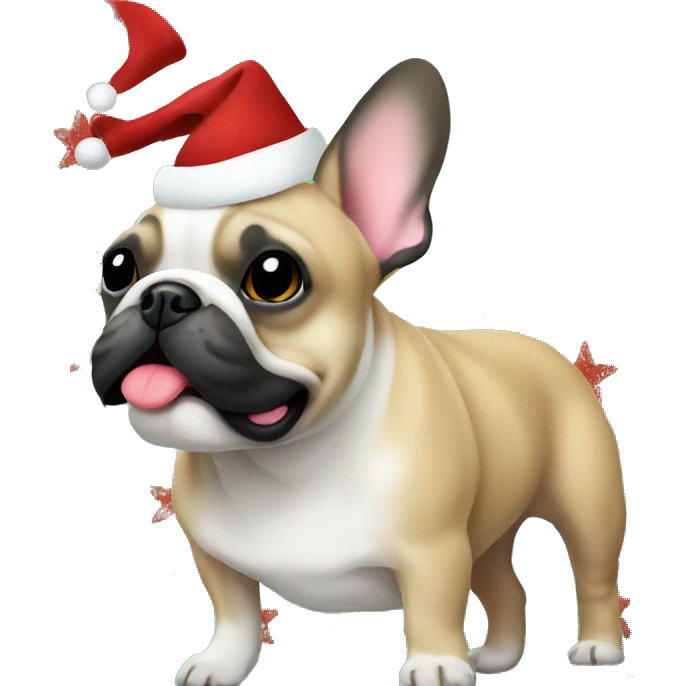 French bulldog in a Christmas mood  emoji
