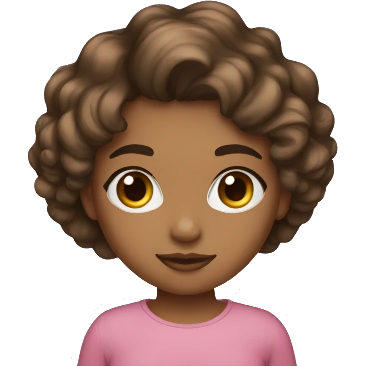 brownskin girl medium wavy hair wide set eyes eyebags emoji