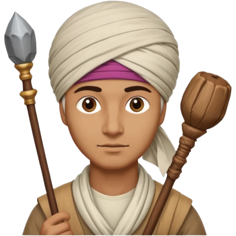 Man + turban + staff,Desert Nomads. emoji