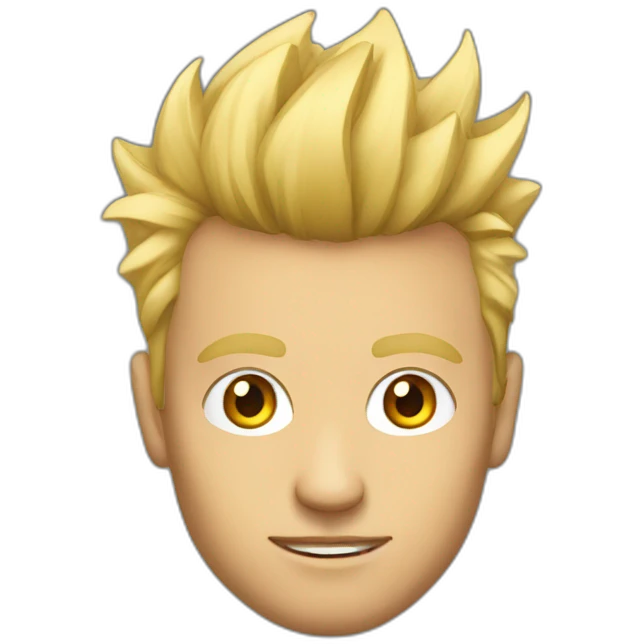 man with blonde faux hawk holding iphone emoji