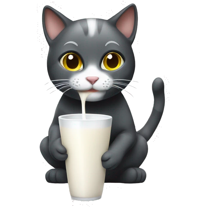A cat drinking a cup of milk emoji